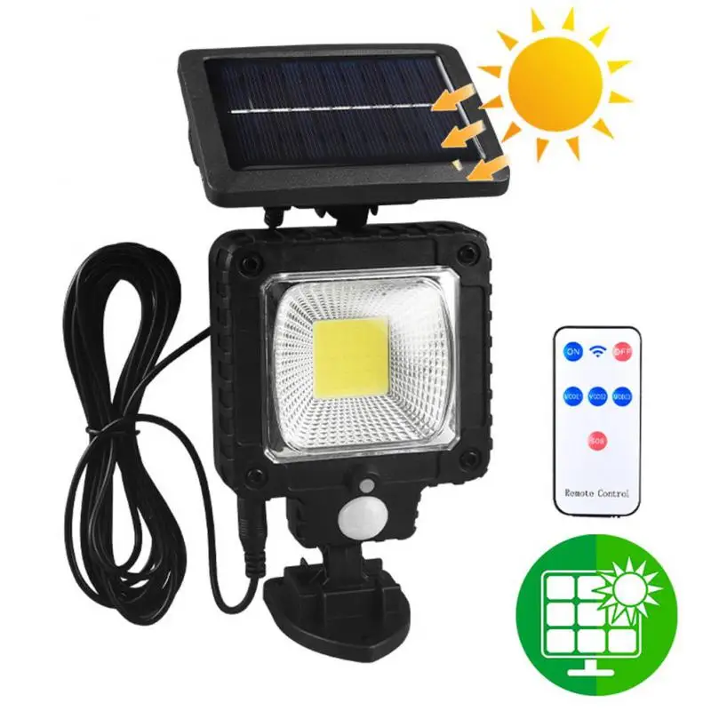 

LED/COB Solar Light Outdoors Led Lamp PIR Motion Sensor Remote Control IP65 Garage Street Yard Outdoor Lighting For Garden