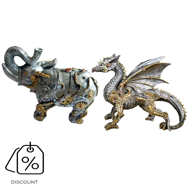 ABBN-Mechanical Punk Models, Resin Crafts, Steampunk Resin Statues, Sculpture Decorations, Home Desktop Ornaments