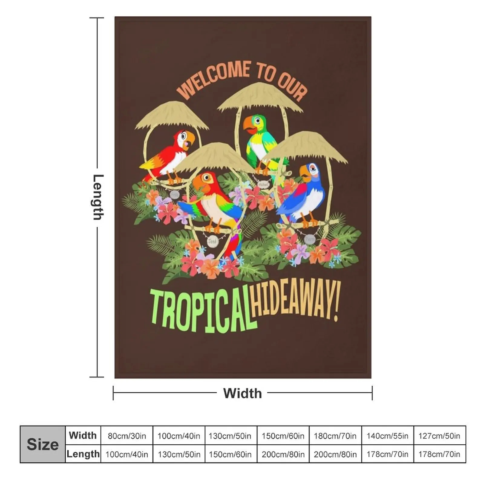 Tiki Room: Welcome to our Tropical Hideaway Throw Blanket Summer Beddings Single warm winter Heavy Blankets