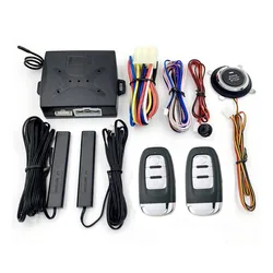 Car Alarm PKE Keyless Entry System Push Button Start Stop Engine Kit Auto Ignition Button Remote Starter Upgrade For 12V Vehicle