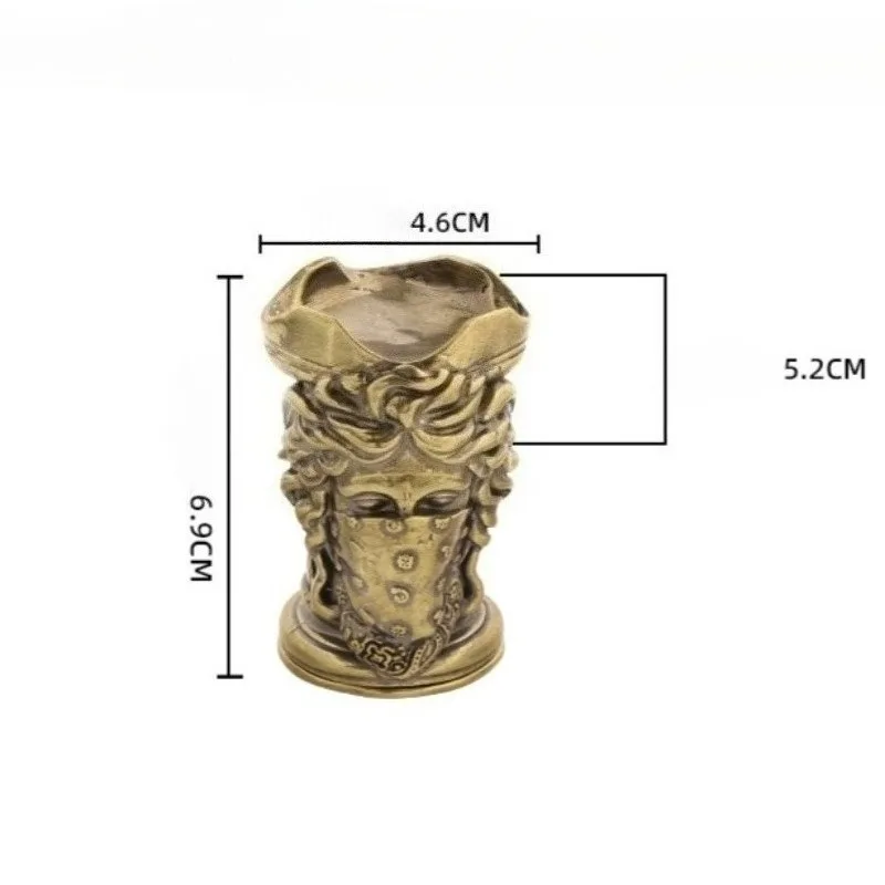 1 PC Medieval Mythology Antique Candle Holder Statue Vintage Brass Ornament Nordic Bronze Craft Collection Home Decoration Gift