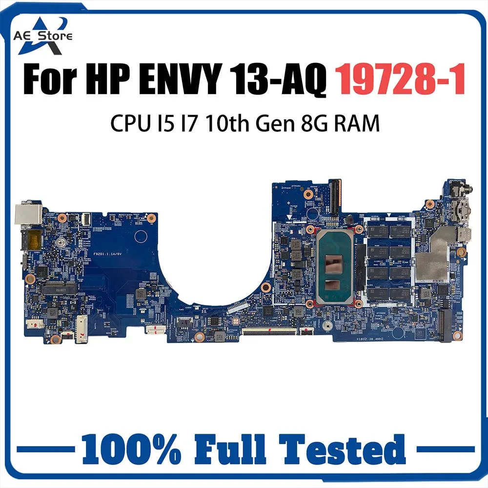 

Материнская плата компьютера для HP ENVY 13-AQ L70927-001 L70927-601, материнская плата ноутбука 19728-1, процессор I5 I7, 10-я 8 ГБ оперативной памяти DDR4, 100% тест, ОК