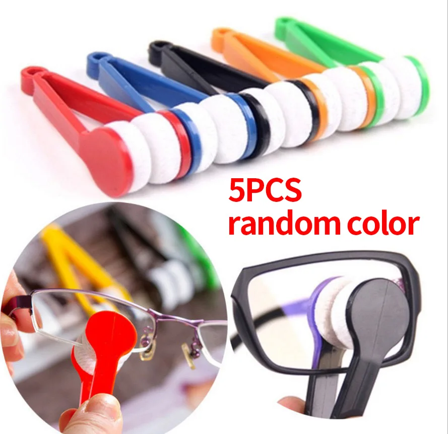 5PCS Portable Multifunctional Glasses Cleaner - Microfiber Cleaning Brush for Eyeglasses Sunglasses Lens Wiping Tool