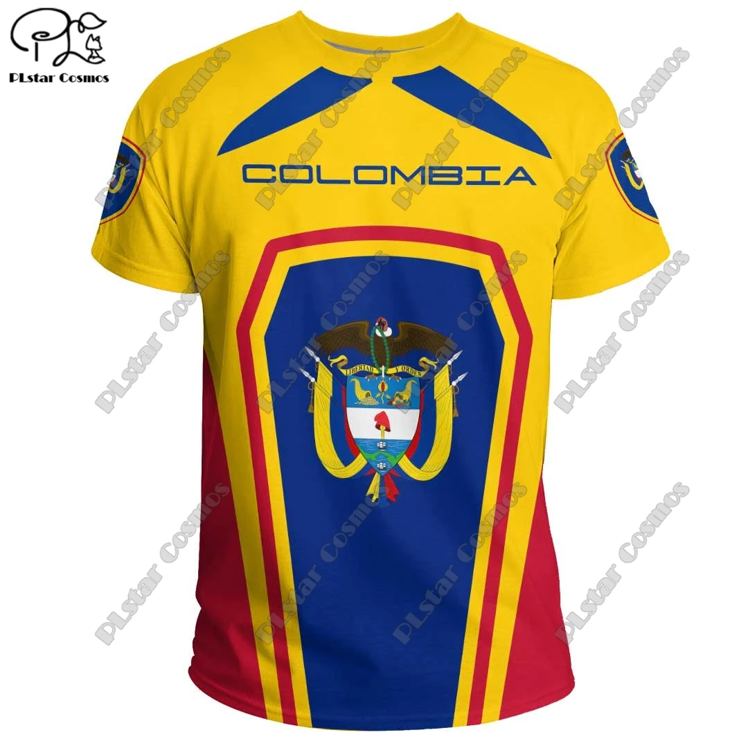 3D Printing Custom Name Colombia Flag Tribal Vintage Tattoo Harajuku Summer Vintage Casual T Shirt Short Sleeve T Shirt 1