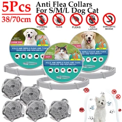 5Pcs 38/70CM Pet Anti Flea Ticks Antiparasitic Cats Collar Dog Protection Retractable Collars For Puppy Cat Large Dogs Accessory