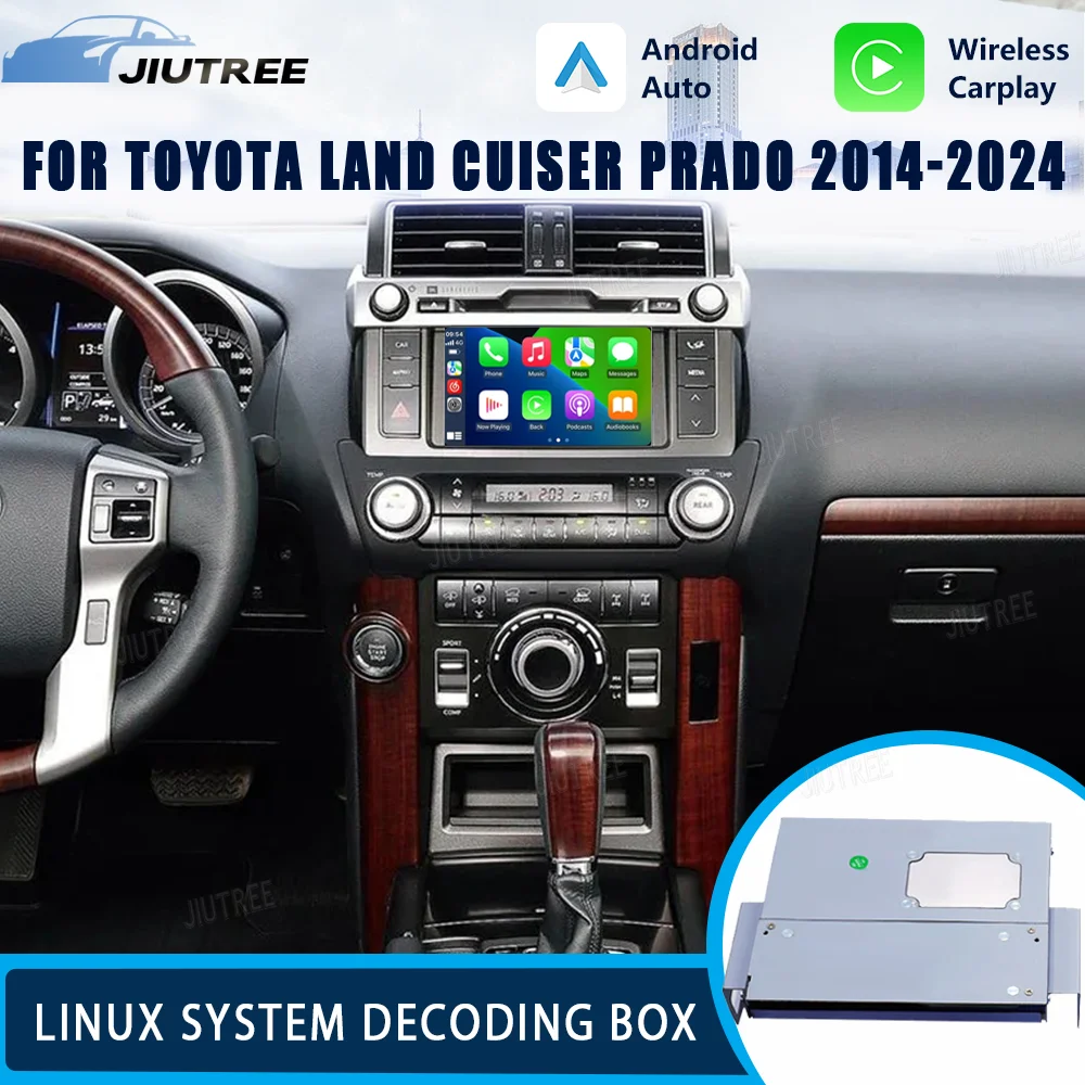 Linux System For Toyota Land Cruiser Prado 2014-2024 Wireless Apple CarPlay Android Auto Stereo Upgrade Oem screen Retrofit