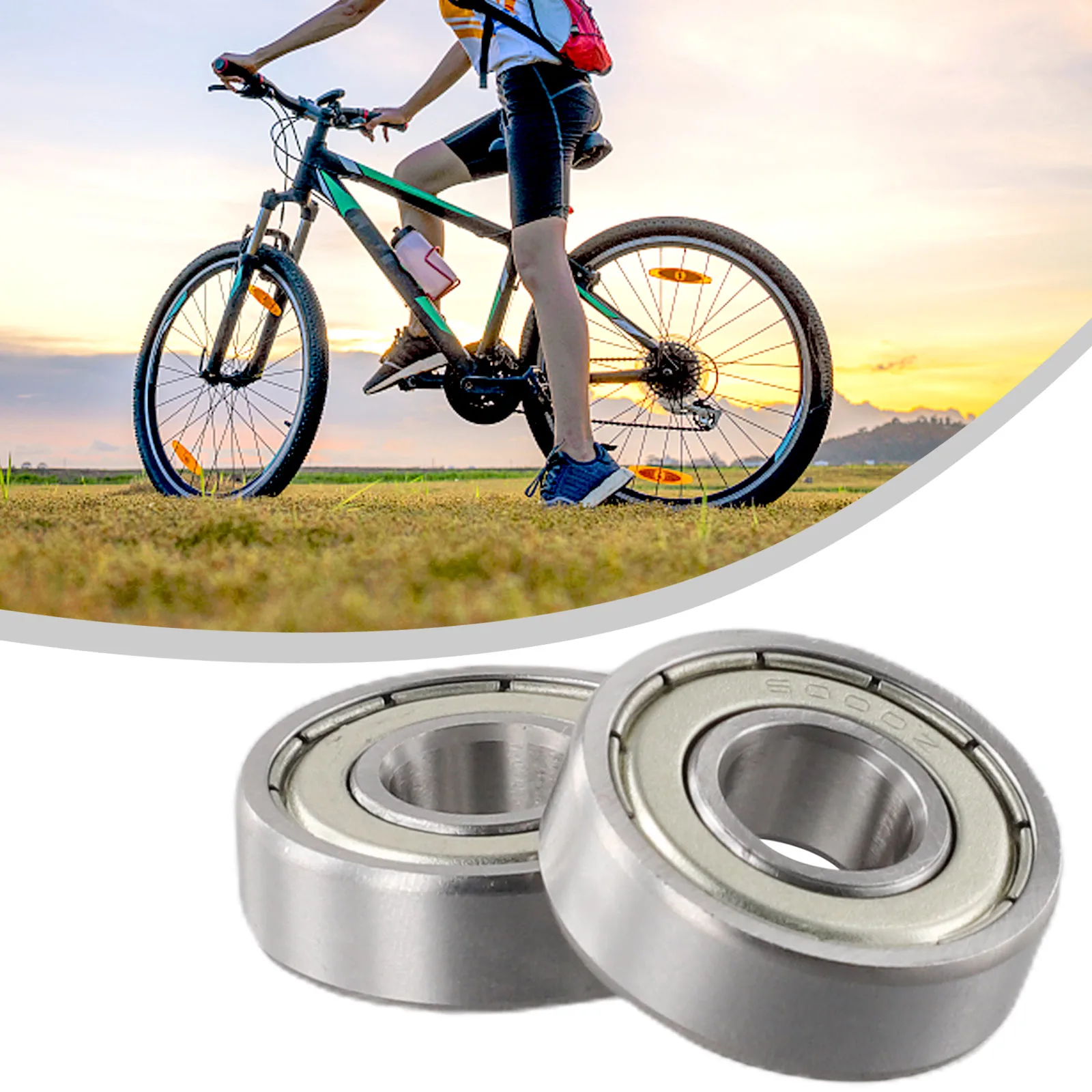 2pcs Bike Wheel Hub Bearings 6000ZZ/6000-2RS For 47cc /49cc Steel Bicycle Silver Hub Bearings Cycling Practical Accessories