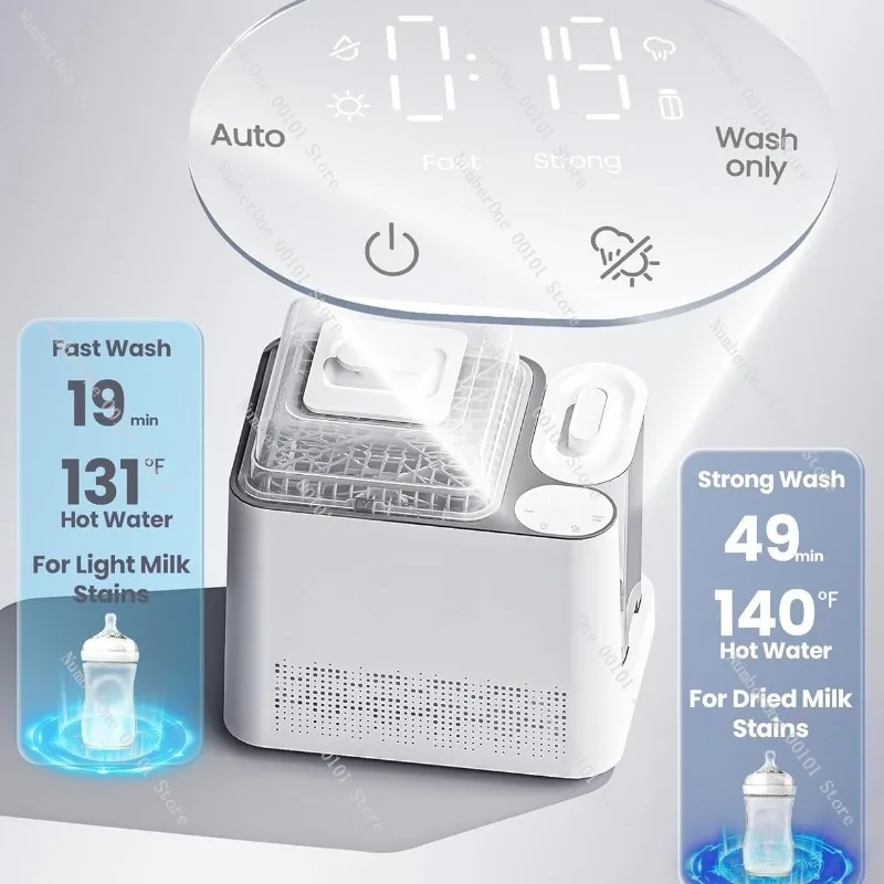 Baby Feeding Essentials 4 in 1 Bottle Cleaning Machine Washer Sterilizer Dryer Storage Cabinet 49 Minute Powerful Washing view 3