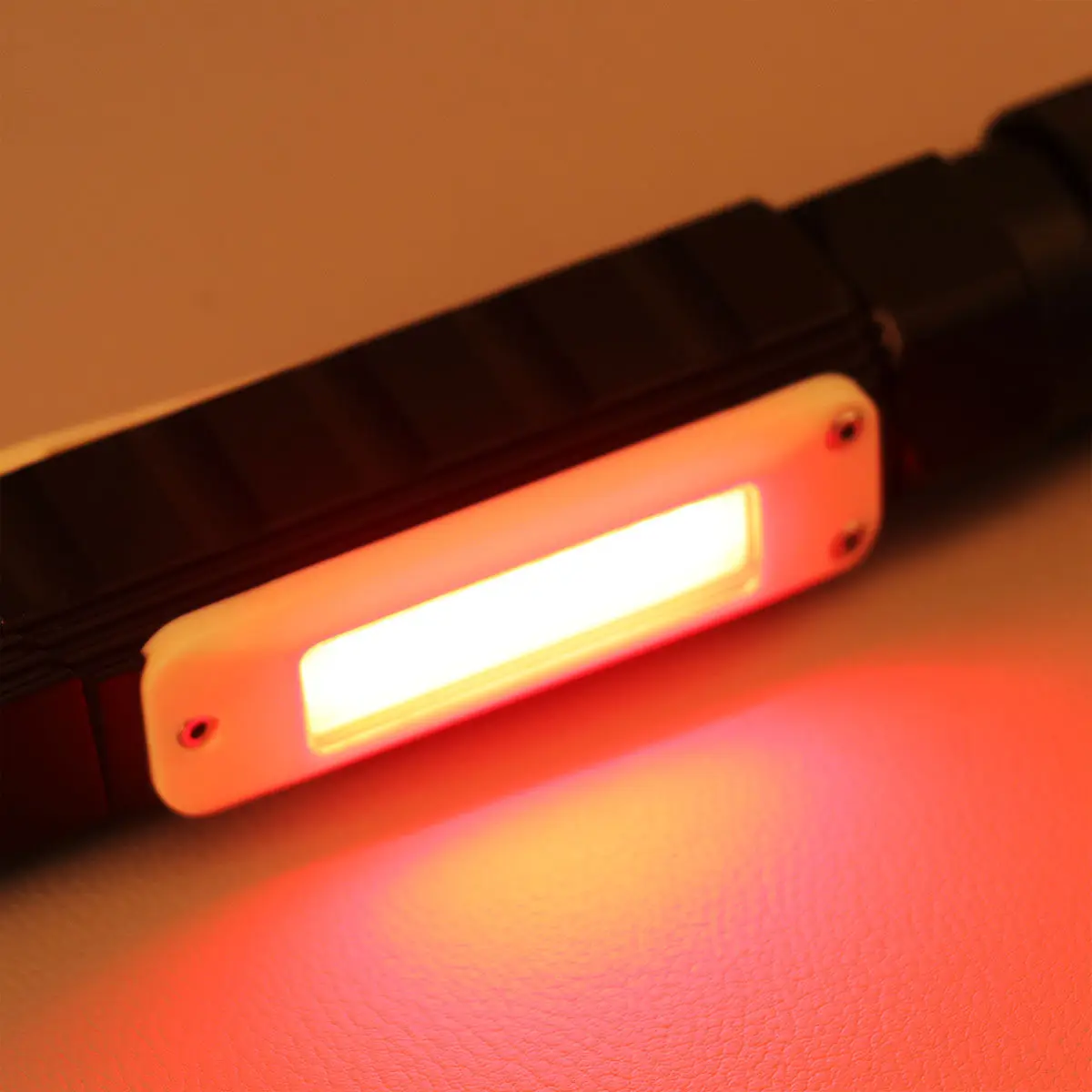 USB Rechargeable Tactical Flashlight Foldable Head 90 Degree Rotatable Magnet Work Light Cob Red White Light Handheld Torch L