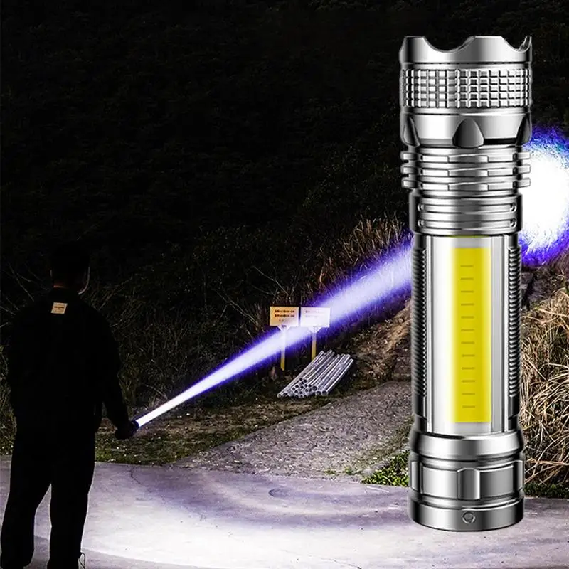 Strong Flashlight USB Rechargeable Flashlight With 4 Lighting Modes Handheld Flashlight For Outdoor Emergencies Lighting