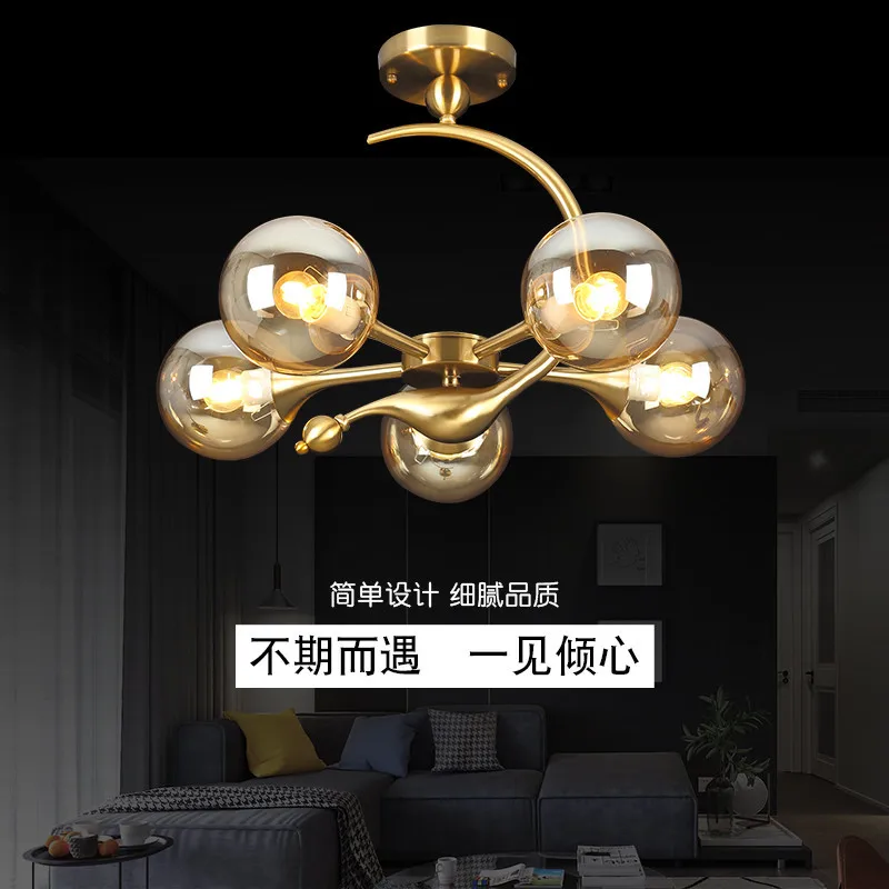 Post-modern Nordic lighting simple modern American style for living room personality dining room study bedroom chandelier