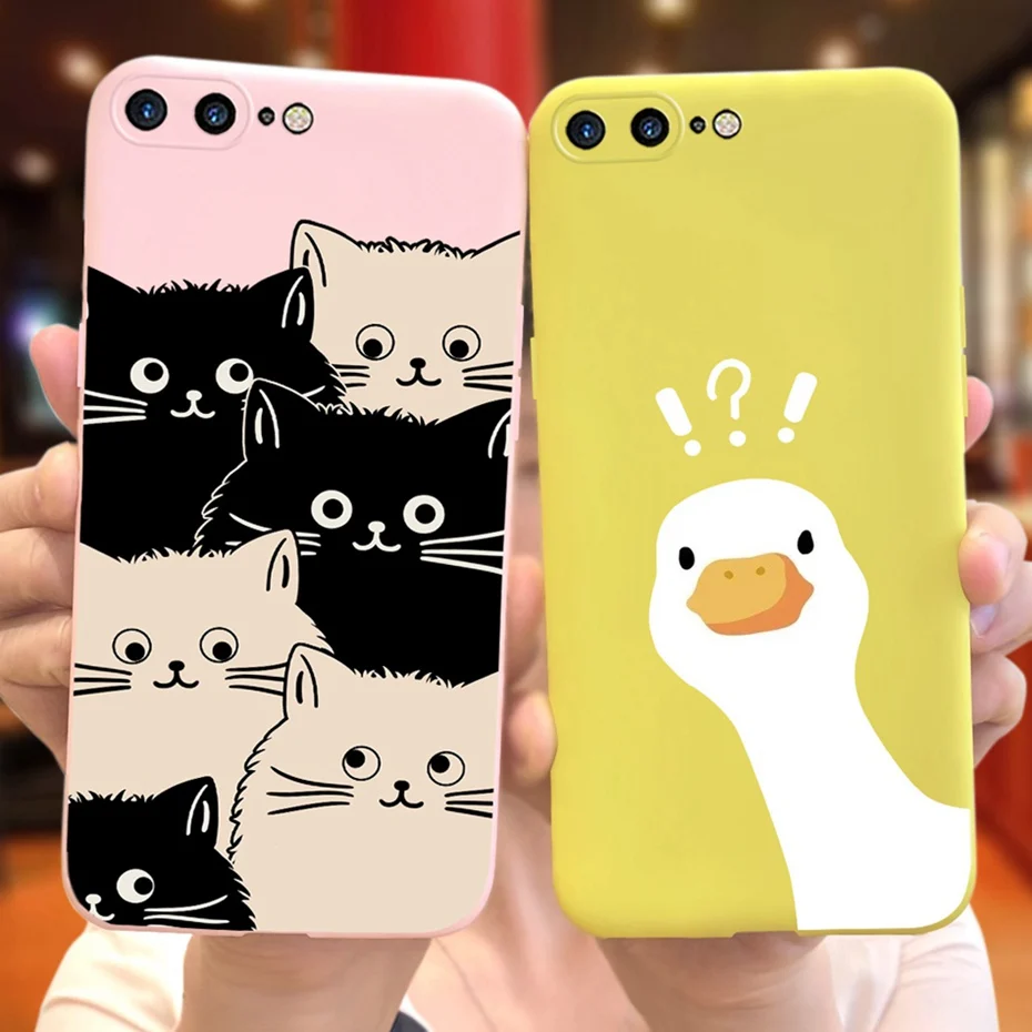 Case For iPhone 7 8 Plus iPhone7 iPhone8 Cute Cartoon Animal Printed Jelly Silicon Soft Phone Bumper For iPhone 7Plus 8Plus