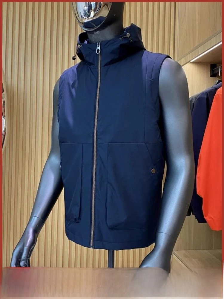 

Мужской повседневный дышащий жилет с капюшоном Advanced Feeling, трендовая подставка на молнии, украшенная весна 202, молодежный тренд