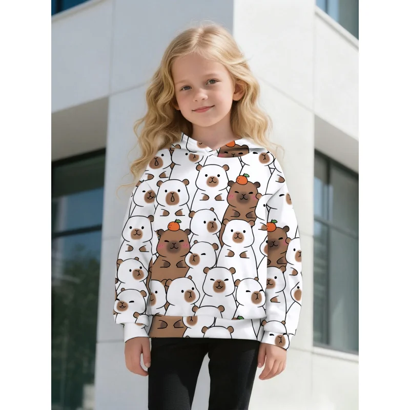 سترة غير رسمية للخريف والشتاء على شكل الدب الكرتوني للفتيات لعام 2025 #4