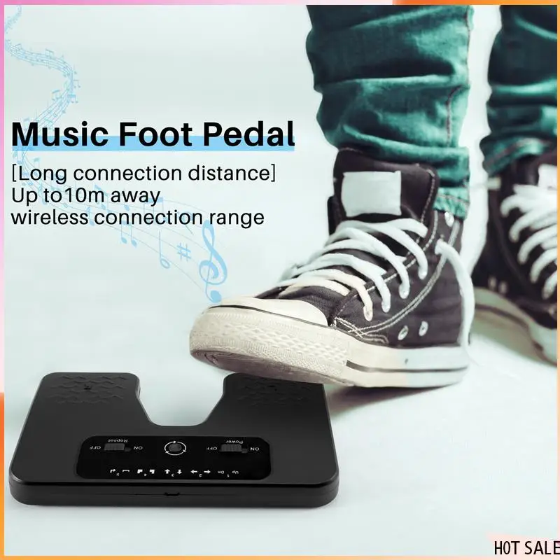 

B72A Wireless Page Turner Pedal Music Foot Pedal For Guitar Violin Piano Music Sheet Flipping Musical Instrument-Black