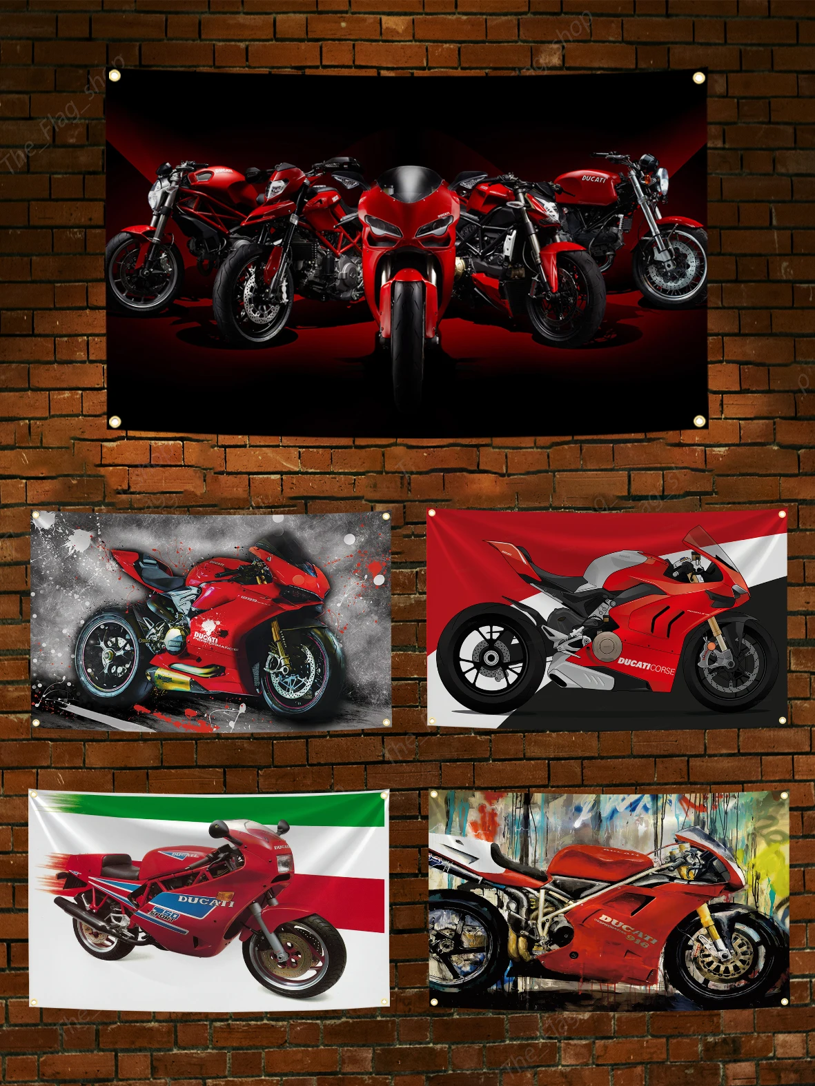 90x150cm Italy Panigale Monster Motorcycle Flag Polyester Digital Printing Banner for Garage Wall Art Decoration Tapestry