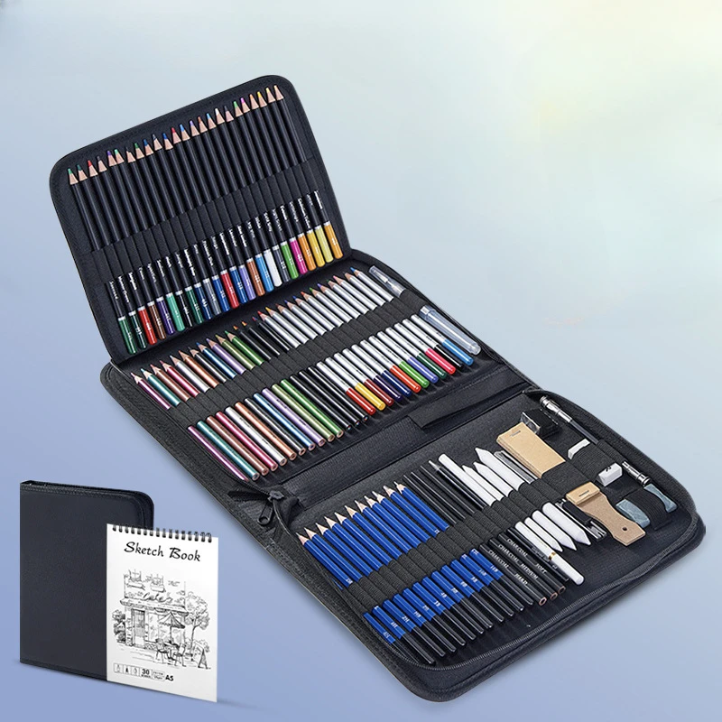 

79 Piece Painting Set,with Sketchbook,Charcoal Pencil, Sharpener, Eraser Etc Art Supplies for Artists Adults Teens Beginner