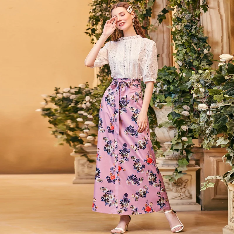 Heißer Verkauf halbes Temperament hohe Taille schlanke mittellange gewickelte Hüfte A-Linie Rock Robe Sommerkleid Frau trendy