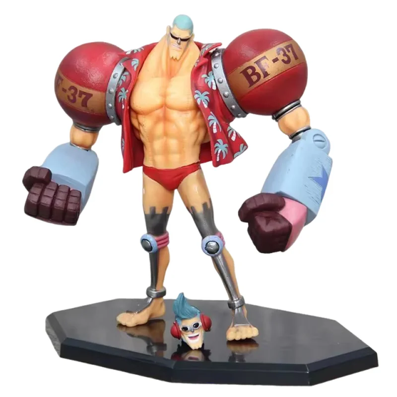 18cm Figurka Anime One Piece Gk Franky Figurki Akcji Podwójna Głowa Wymienne Ozdoby Kolekcjonerskie Zabawki Prezenty