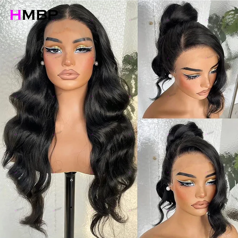 

300 Density Pre Plucked Body Wave 360/13X6 Lace Wig Brazilian Human Hair HD Transparent Lace Frontal Wig For Women Natural Black