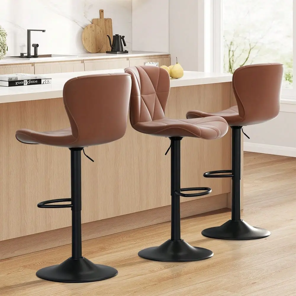 

Bar Stool Faux Leather holstered Swivel Bar Stool Adjustable Counter Height Bar Chair