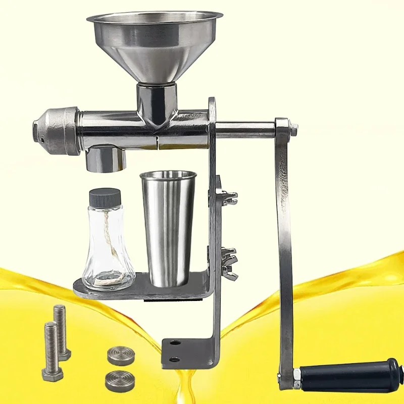Household oil press Non-automatic hot and cold oil press Hand crank small oil press Peanut rapeseed soybean