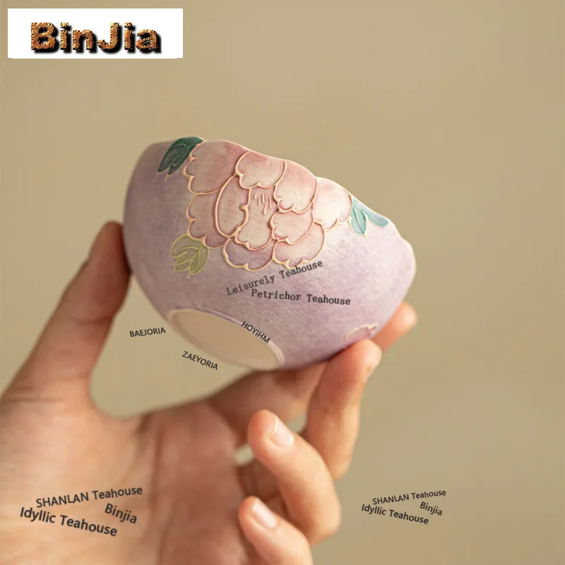 baejoria-100ml-hand-painted-pile-carve-peony-teacup-handmade-tea-bowl-cup-for-tea-tea-tasting-fragrance-cup-jianzhan-master-cup