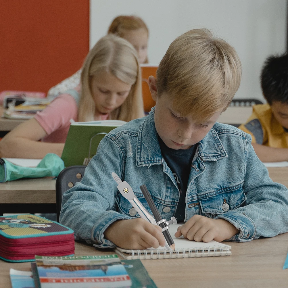 مجموعة أدوات رسم بوصلة صياغة مكونة من 5 قطع للمدرسة والمكتب والمنزل وعلامات دقيقة وتصميم محمول سهل التشغيل