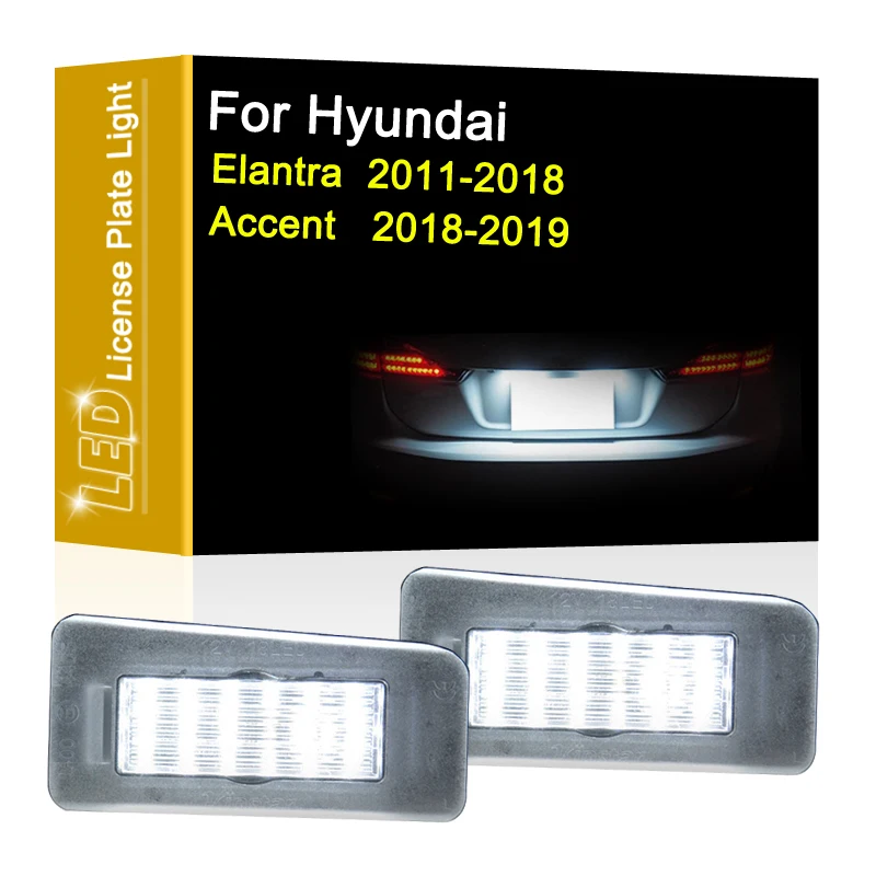 

12V LED Number Plate Lamp For Hyundai Elantra Sedan/Coupe 2011-2018 Accent Sedan 2018-2019 White License Plate Light Assembly