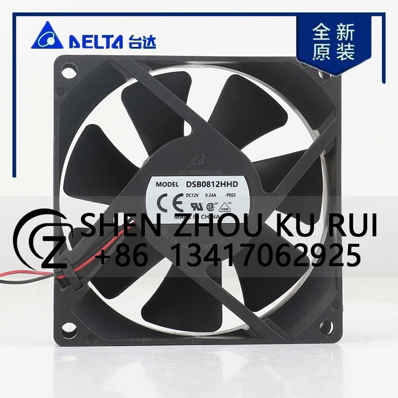 

Delta 5 В 24 В 48 В постоянного тока 12 В 0,24 А AC EC 8020 80X80X20 мм 8 см 2-проводной маслонаполненный сверхтихий блок питания шасси DSB0812HHD охлаждающий вентилятор