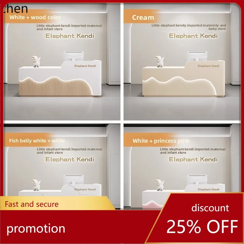 

ZML Beauty Salon Front Desk Simple Company Reception Desk Lacquered Cashier Counter