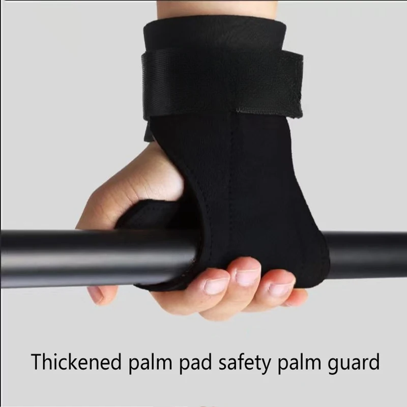 Double Layers Bench Press Weight Lifting Wrist Hooks Straps Deadlift Gloves Grip Pads For Fitness Gym Training Dumbbell Pull-Up view 5