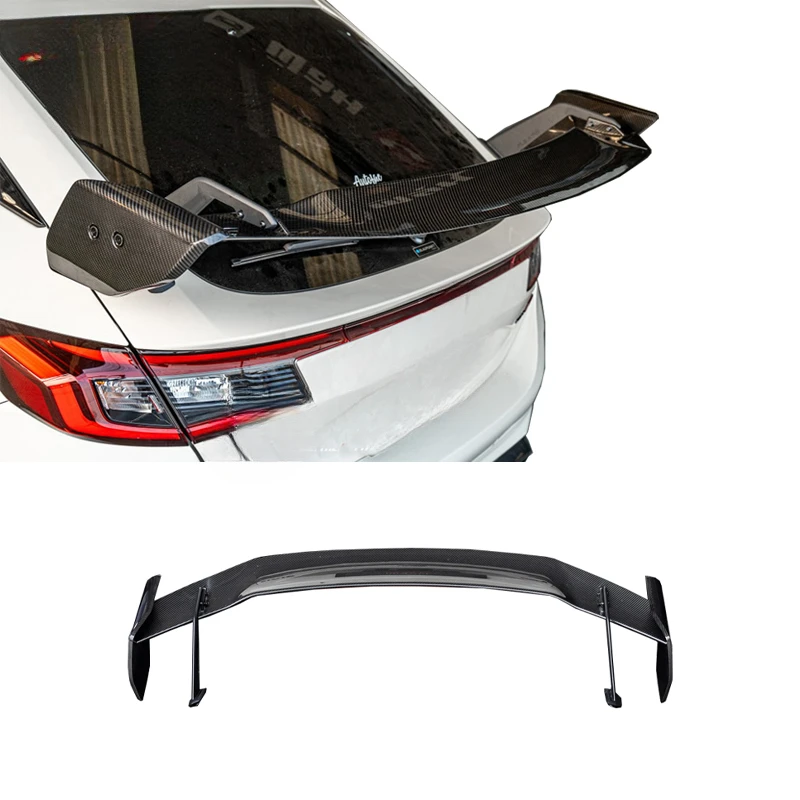 Summit AD Style Dry Carbon Ducktail Rear Trunk Spoiler Wing Kit for Compact Sedan Off-Road