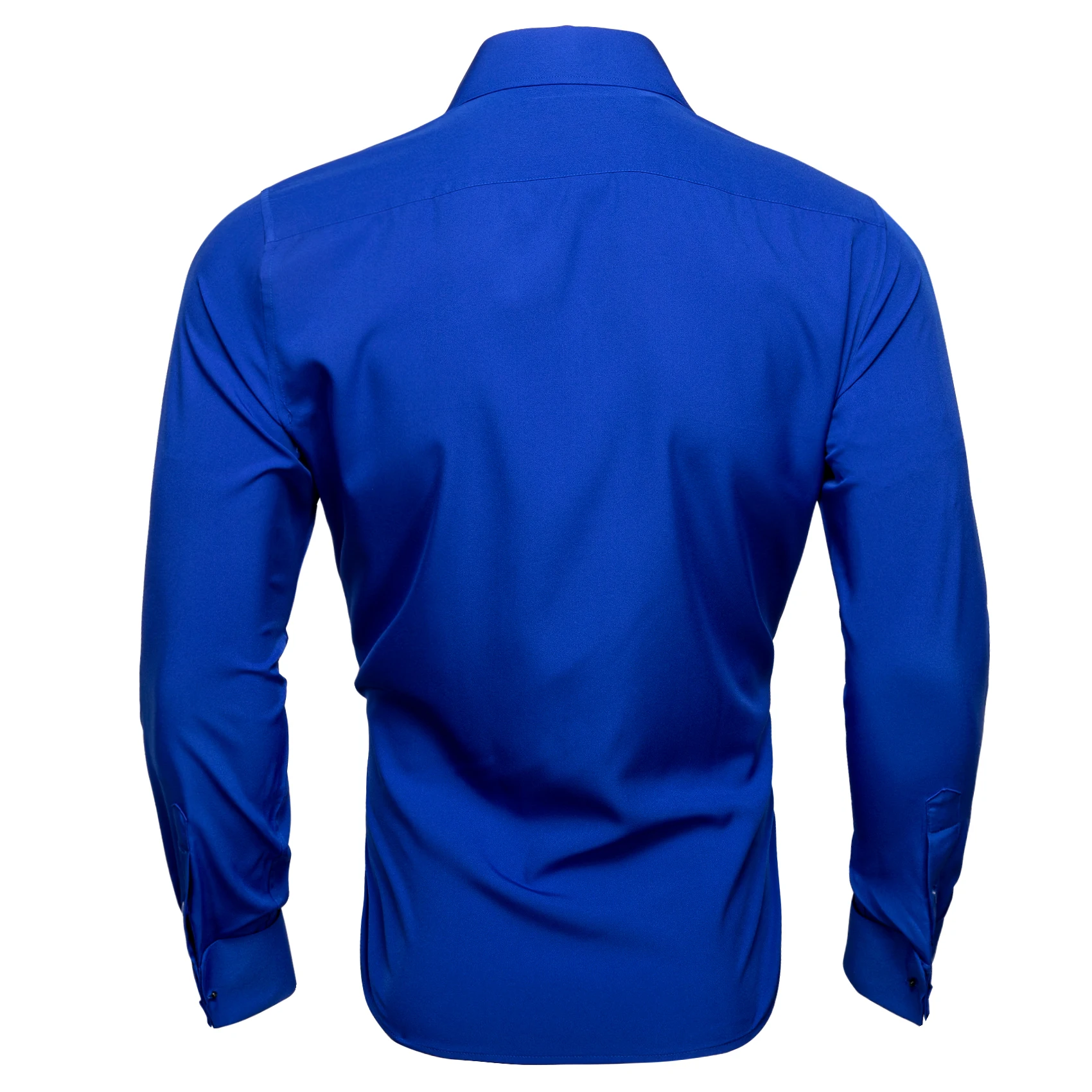 Brand New Silk Mens Royal Blue Shirt Luxury Floral Printed Long Sleeve Shirts Slim camisa masculina for Business Wedding Gifts