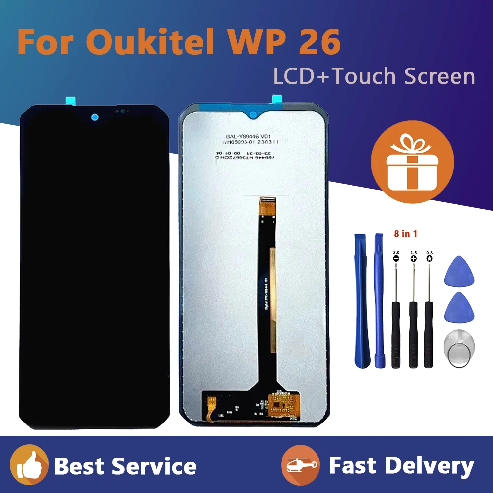 

6.58" Original For Oukitel WP26 LCD Display and Touch Screen Digitizer Assembly Replacement for WP 26 Phone lcd +Tool