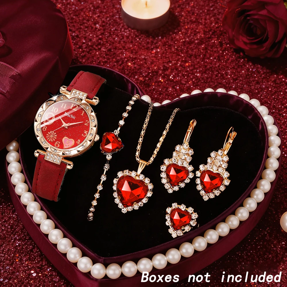6pc Compact And Exquisite Quartz Watch For Valentine's Day, Ramadan, Birthdays, The Ideal Gift For Friends And Family