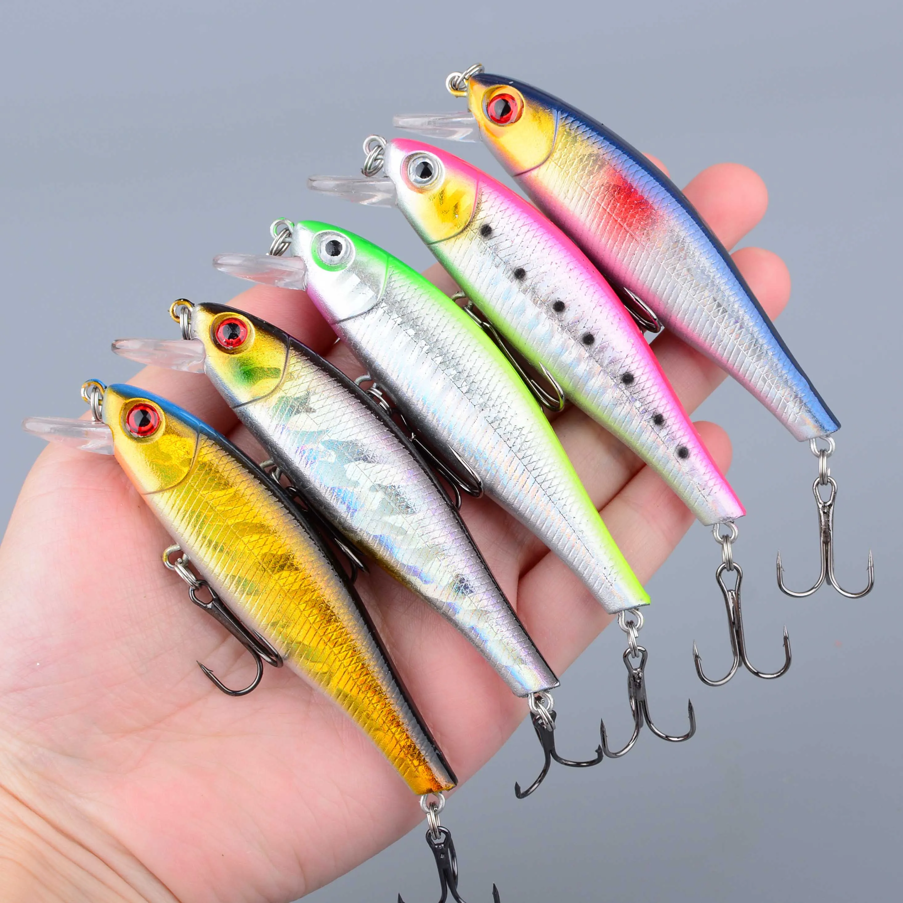 Señuelos oscilantes para lubina con ojos 3D y pez pequeño - imagen 4