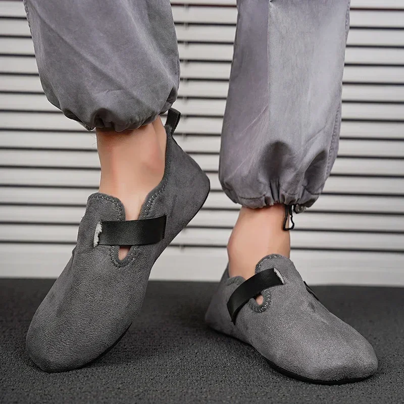 Warm Indoor Slippers Cotton Women Slipper Winter Fluffy Home Non-slip Slipper Soft Warm Plush Indoor Casual Walking Shoe for Men