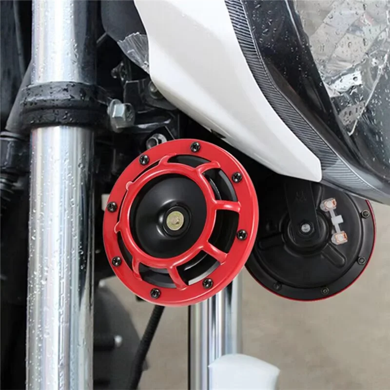 

A20K-Универсальный автомобильный мотоциклетный звуковой сигнал 12 В, автомобильный модифицированный звуковой сигнал с высоким шагом, красный электрический звуковой сигнал для равлика