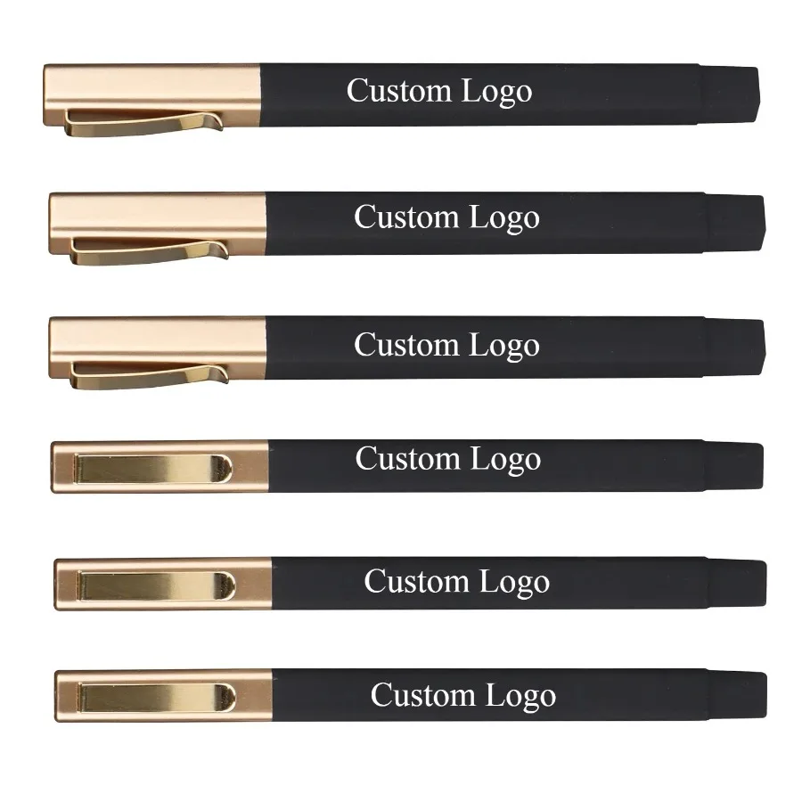 100pcs Free Custom Logo Square Ballpoint Pens ABS Material for Promotional Advertising Gift Pen