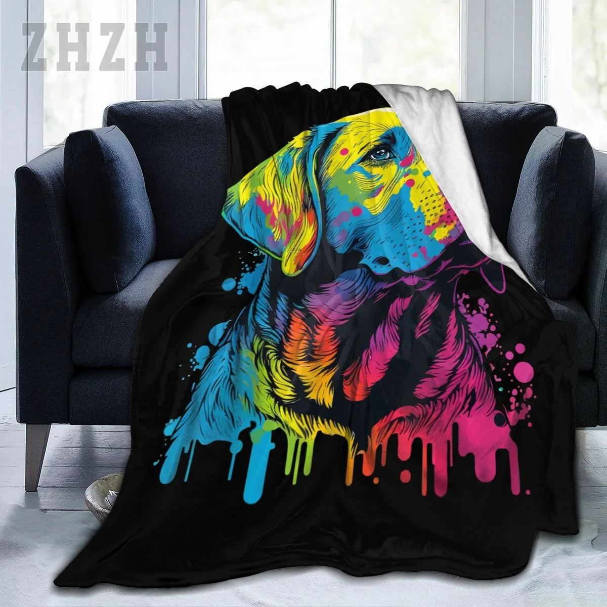 Blanket Colorful Pop Art Labrador Retriever For Dog Lover Labs Owner Flannel Multifunction Camping Sofa Cover Keep Warm