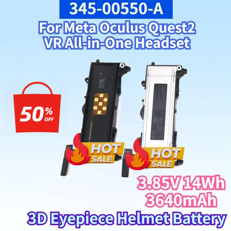 345-00550-A 3.85V 14Wh 3640mAh for Meta Oculus Quest2 VR All-in-One Headset 3D Eyepiece Helmet High Quality Rechargeable Battery