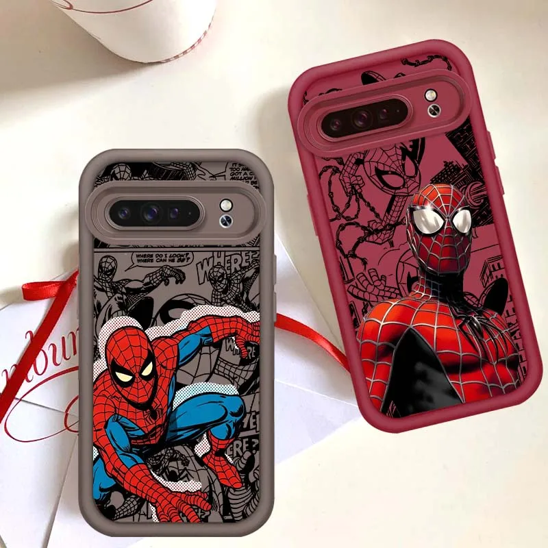 

Marvel Line Spider Man For Google Pixel 9 8A 8 7 7A Pro XL 5G Eye Ladder Soft TPU Shockproof Cover