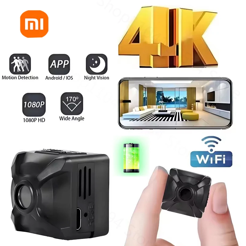 

Xiaomi X5 Wireless Camera HD Mini Home WiFi IP/AP Remote Monitor Motion Detection Rechargeable Portable Monitor Camcorders