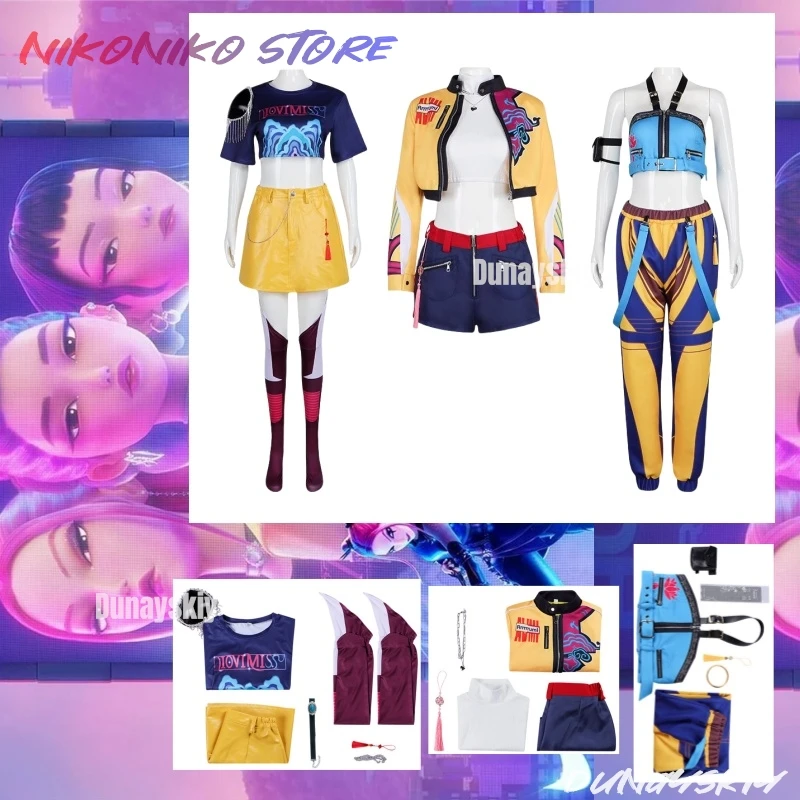 

Lumi Mira Zoe Cosplay Cos Hunters Superstar Costume Anime KPop Demon Full Set Girl Group Suit Women Halloween Party Roleplay