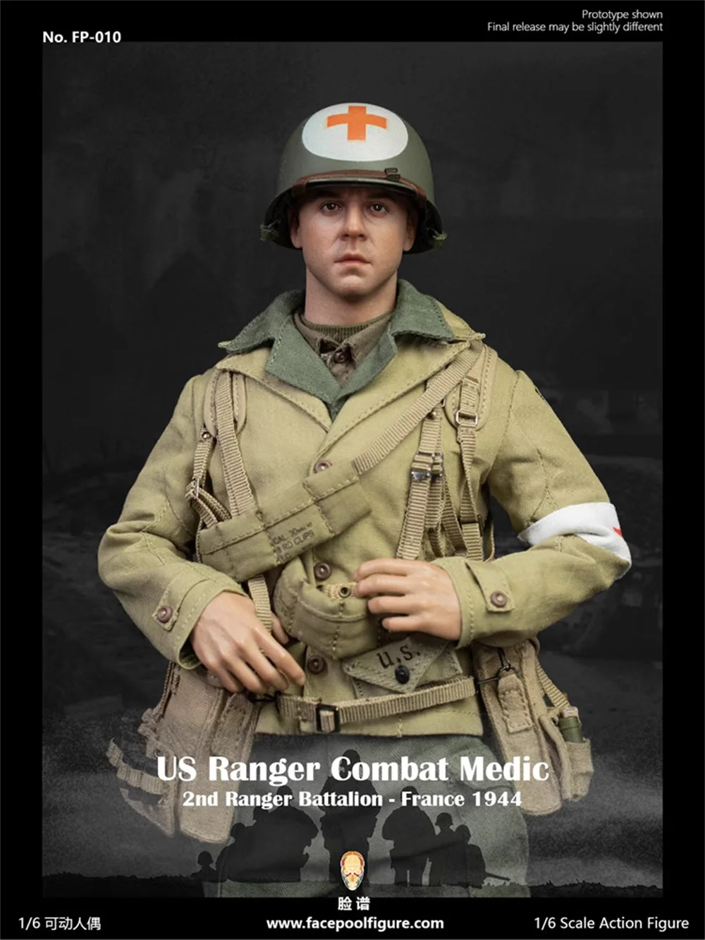 1/6 Facepoolfigure FP010 WWII US Ranger Combat Medic Soldier 1944 Mini  Helmet X Belt Accessories Fit 12" Action Figure Collect