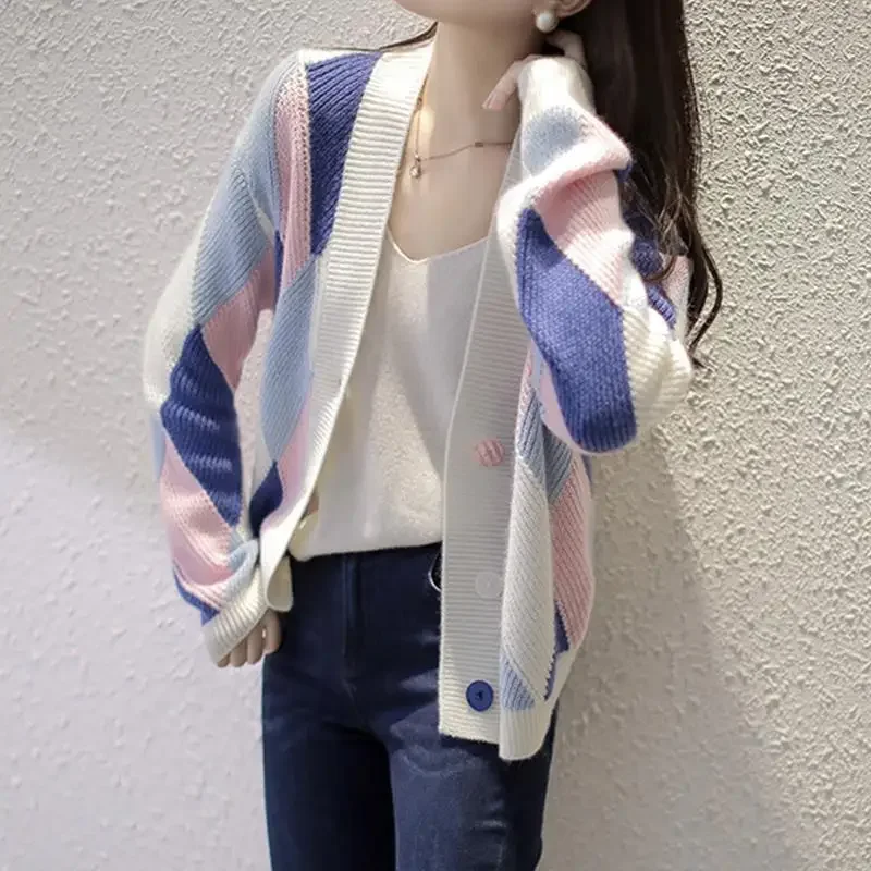 Fashion 2024 Loose Women's Cardigans Jacket Outerwear Fall New in Knitwear Chic Attractive Korean Style Y2k Ladies Knit Sweaters