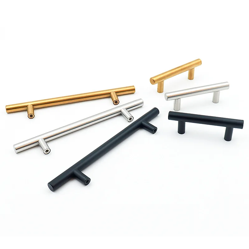 Stainless Steel Kitchen Cabinet Door Handle T Bar Wardrobe Closet  Pull Dresser Knobs Furniture Handle Cupboard Drawer Handles