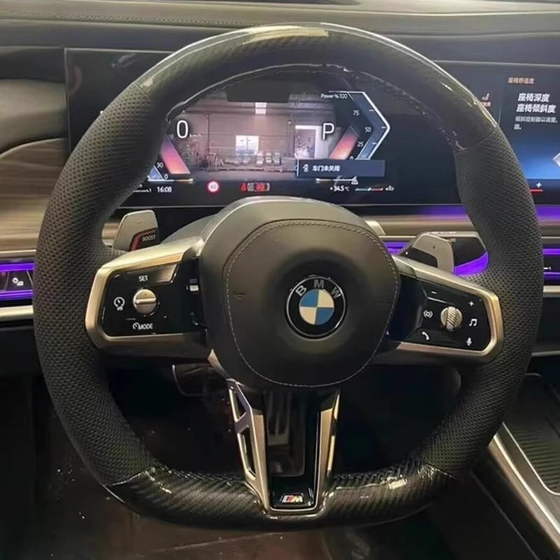 

Сшитый вручную чехол на руль из углеродного волокна из натуральной кожи для BMW 325i 330LI 740li 530LI 2025