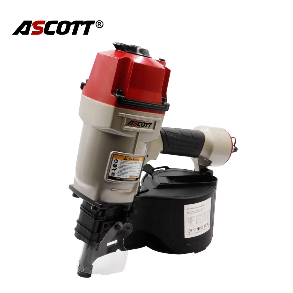 Ascott Pneumatic Coil Nailer MCN80 Pallet Industrial Nailer Framing Wood Pallets Siding Nailer 53-80mm Nails Air Tool